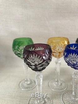 Bohemian Cut to Clear Crystal Cordial 4.5 Glasses Stemware Set of 11