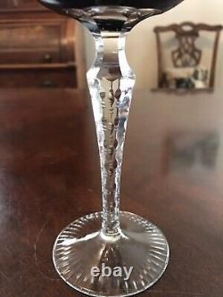 Bohemian Cut to Clear Crystal Wine Goblets Glasses 8 Set of Three
