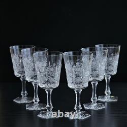 Bohemian Czech 7.25 oz Crystal Wine Glass 220 ml Hand Cut Queen Lace, Set of 6