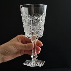 Bohemian Czech 7.25 oz Crystal Wine Glass 220 ml Hand Cut Queen Lace, Set of 6