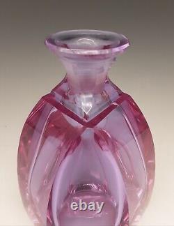 Bohemian Czech ALEXANDRITE Lavender Pink Crystal Cut Glass 9 Decanter Bottle