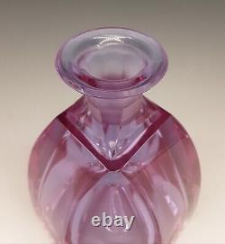 Bohemian Czech ALEXANDRITE Lavender Pink Crystal Cut Glass 9 Decanter Bottle