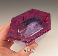 Bohemian Czech ALEXANDRITE Lavender Pink Crystal Cut Glass 9 Decanter Bottle