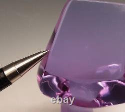 Bohemian Czech ALEXANDRITE Lavender Pink Crystal Cut Glass 9 Decanter Bottle