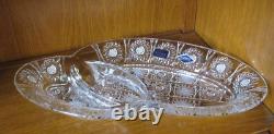 Bohemian Czech Crystal 14 Sectional Plate hand cut Queen Lace 24% Lead