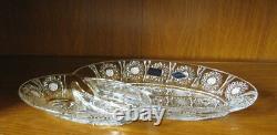 Bohemian Czech Crystal 14 Sectional Plate hand cut Queen Lace 24% Lead