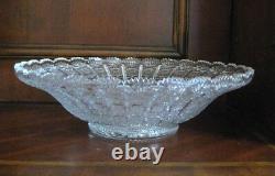 Bohemian Czech Crystal 16 (40 Cm) Round Bowl Hand Cut Queen Lace 24% Lead Glass