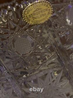 Bohemian Czech Crystal 8 Bohemian Cut Lead Crystal Vase 24% Lead Glass