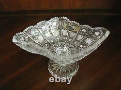 Bohemian Czech Crystal 8 Pedestal Bowl Hand Cut Queen Lace 24% Lead