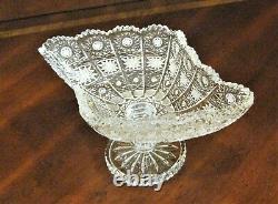 Bohemian Czech Crystal 8 Pedestal Bowl Hand Cut Queen Lace 24% Lead