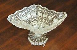 Bohemian Czech Crystal 8 Pedestal Bowl Hand Cut Queen Lace 24% Lead