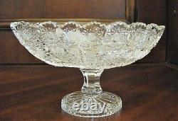 Bohemian Czech Crystal 8 Pedestal Bowl Hand Cut Queen Lace 24% Lead