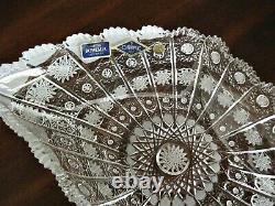 Bohemian Czech Crystal 8 Pedestal Bowl Hand Cut Queen Lace 24% Lead