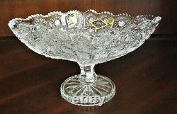 Bohemian Czech Crystal 8 Pedestal Bowl Hand Cut Queen Lace 24% Lead