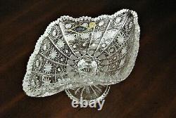 Bohemian Czech Crystal 8 Pedestal Bowl Hand Cut Queen Lace 24% Lead