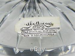 Bohemian Czech Crystal HAND CUT QUEEN LACE 10 LARGE FRUIT BOWL CENTERPIECE Mint
