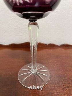 Bohemian Czech Cut Clear Crystal Wine Glasses Set Of 8 Pcs