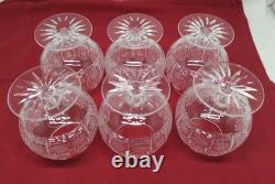 Bohemian Czech Cut Crystal Brandy Glass Queen's Lace Set of 6 4.25 Tall 8oz