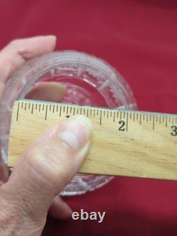 Bohemian Czech Cut Crystal Brandy Glass Queen's Lace Set of 6 4.25 Tall 8oz