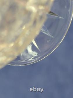 Bohemian Czech Cut Crystal Brandy Glass Queen's Lace Set of 6 4.25 Tall 8oz