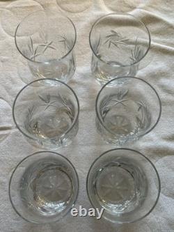 Bohemian Czech Cut Crystal Tumblers Hobstar Starburst Pattern 4 Inches Tall