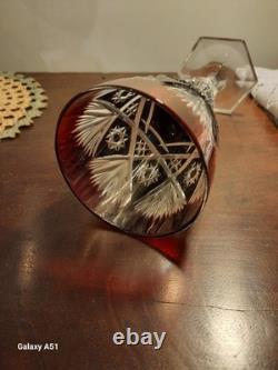 Bohemian Czech Cut Glass Crystal Goblets VIntage