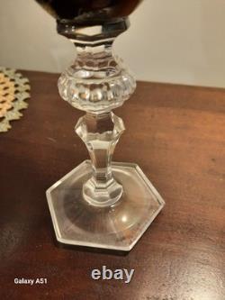 Bohemian Czech Cut Glass Crystal Goblets VIntage