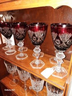 Bohemian Czech Cut Glass Crystal Goblets VIntage