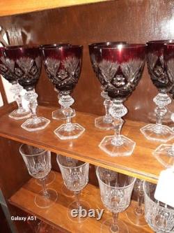 Bohemian Czech Cut Glass Crystal Goblets VIntage