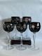 Bohemian Czech Glass Clear To Cut Crystal Ruby Dark Red Hock Wine Glass Set Of 5