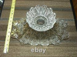 Bohemian Czech Hand Cut 12 24% Lead Crystal Oval Glass Bowl-RARE