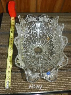 Bohemian Czech Hand Cut 12 24% Lead Crystal Oval Glass Bowl-RARE