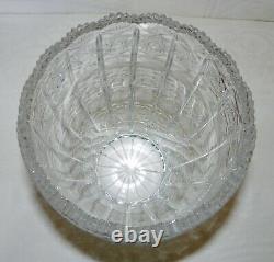 Bohemian Czech Hand Cut Glass Crystal QUEEN LACE Vase Large 12 X 8 BEAUTIFUL