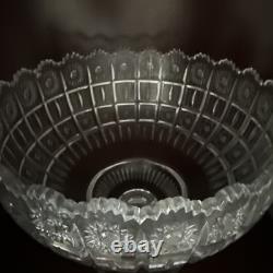 Bohemian Czech Queen Lace Crystal XL 11 Pedestal Bowl Centerpiece Mint
