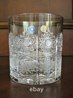Bohemian Czech Set of 6 Crystal Whisky Glass 320ml/11 oz Hand Cut Queen Lace