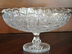 Bohemian Czech Vintage Crystal 10 pedestal Bowl Hand Cut Queen Lace 24% Lead