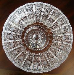 Bohemian Czech Vintage Crystal 10 pedestal Bowl Hand Cut Queen Lace 24% Lead