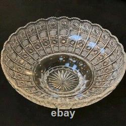 Bohemian Czech Vintage Crystal 12 Round Bowl Cut Queen Lace 24% Lead