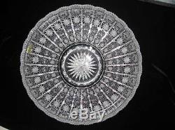 Bohemian Czech Vintage Crystal 14 Round Bowl Hand Cut Queen Lace 24% Lead Glass