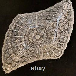 Bohemian Czech Vintage Crystal 18 Diamond Shape Bowl Cut Queen Lace 24% Lead