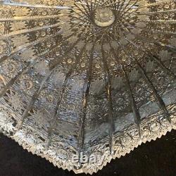 Bohemian Czech Vintage Crystal 18 Diamond Shape Bowl Cut Queen Lace 24% Lead