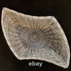 Bohemian Czech Vintage Crystal 18 Diamond Shape Bowl Cut Queen Lace 24% Lead