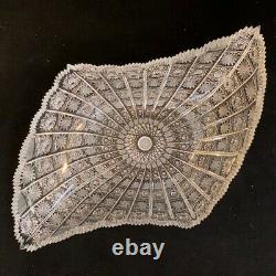 Bohemian Czech Vintage Crystal 18 Diamond Shape Bowl Cut Queen Lace 24% Lead