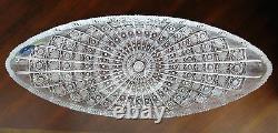Bohemian Czech Vintage Crystal 18 Oval plate Hand Cut Queen Lace 24% Lead Glass