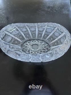Bohemian Czech Vintage Crystal 9 Bowl Hand Cut Starburst Design