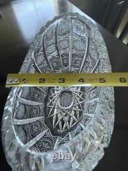Bohemian Czech Vintage Crystal 9 Bowl Hand Cut Starburst Design