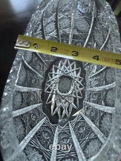 Bohemian Czech Vintage Crystal 9 Bowl Hand Cut Starburst Design
