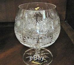 Bohemian Czech Vintage Crystal Brandy Glass 150 ml set of 6 Hand Cut Queen Lace