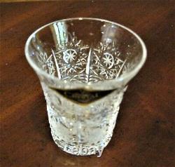 Bohemian Czech Vintage Crystal Shot Glass 45 ml set of 6 Hand Cut Queen Lace