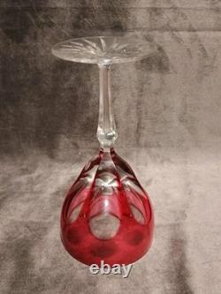 Bohemian Glass Cut To Clear Crystal 6ct. St. Louis PatternColored Wine Glass